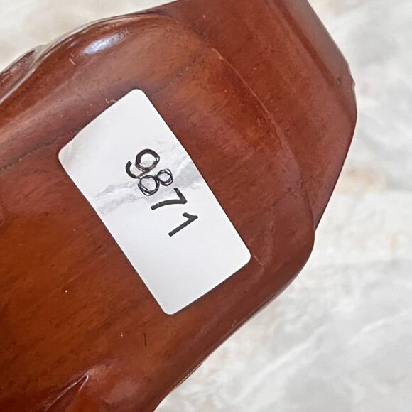 Hand Carved Wooden Elephant Figurine Solid Wood Raised Trunk Figure MCM - Picture 14 of 14